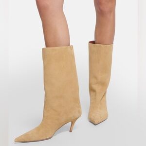 Amina Muaddi Fiona Mid Heel Pointed-Toe Boots - Size 41